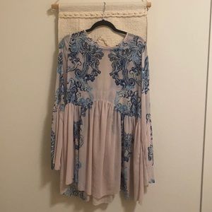 Free people tunic dress with blue design